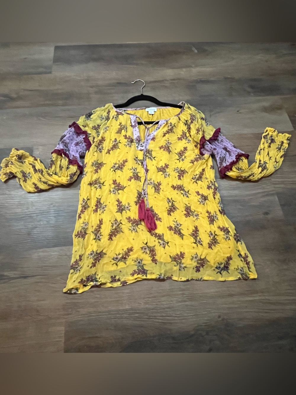 Sundance Floral Dreams Blouse | Small | Boho Sheer Floral Top